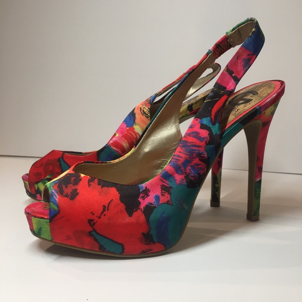 G by Guess Multicolored Heels Sz 10